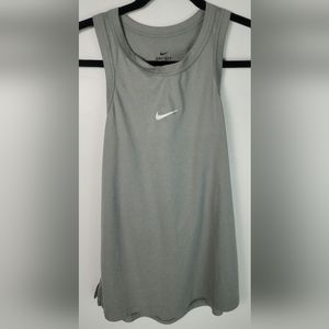 Nike Dri-Fit Small Womens Tank Top Gray Sleeveless, Backless stretch shirt Logo